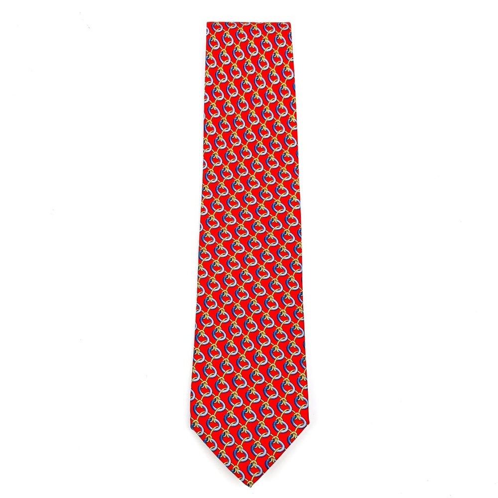 Gucci Tie Printed Silk Knotted Pattern Red Regular Width Neck Tie EUC One Size - Picture 3 of 7